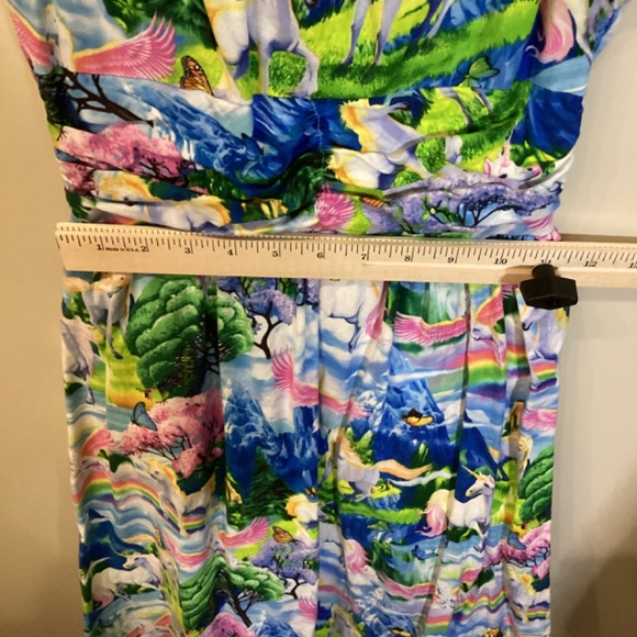 Retrolicious Pegasus Rainbow Print Dress Women’s Size XS Made in USA Pockets HTF - Picture 11 of 14